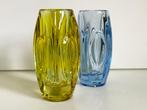 Vintage Tsjechische vazen SKLO Union Rudolf Schröter 1955, Gebruikt, Overige kleuren, Verzenden, Glas