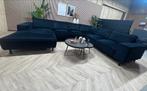 ZGAN Velvet Velours Hoekbank / U-Bank - Zwart - 392cm