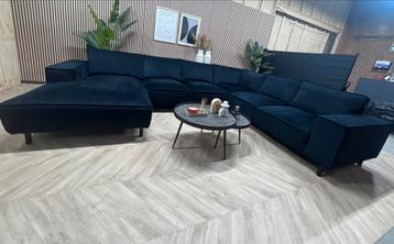ZGAN Velvet Velours Hoekbank / U-Bank - Zwart - 392cm beschikbaar voor biedingen