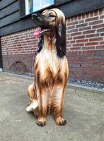 Gedetailleerd Italiaans porseleinen beeld Afghaanse windhond, Verzamelen, Ophalen, Zo goed als nieuw, Dier