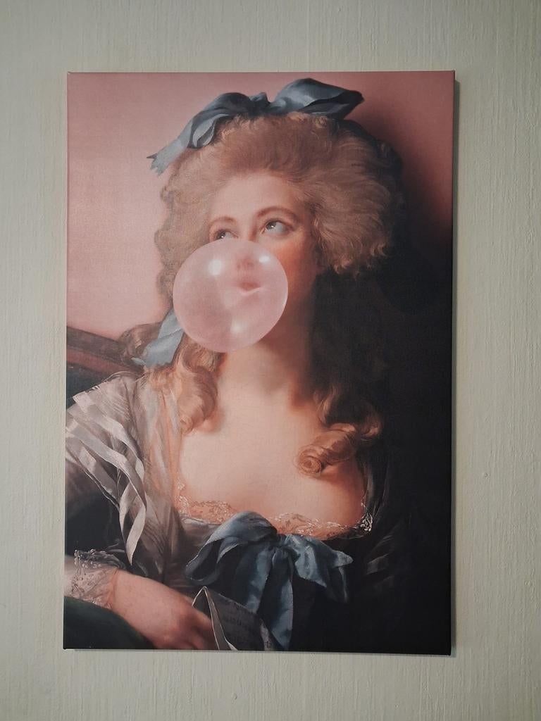 Canvas Schilderij Bubblegum Princess, Antiek en Kunst, Ophalen