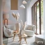 Light & Living Poef Liberia Beige 68x68 cm, 50 tot 75 cm, Nieuw, Ophalen of Verzenden, 50 tot 75 cm