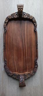 Dienblad, Java, Indonesië? specifiek snijwerk, Ophalen of Verzenden, Gebruikt, Rechthoekig, Hout