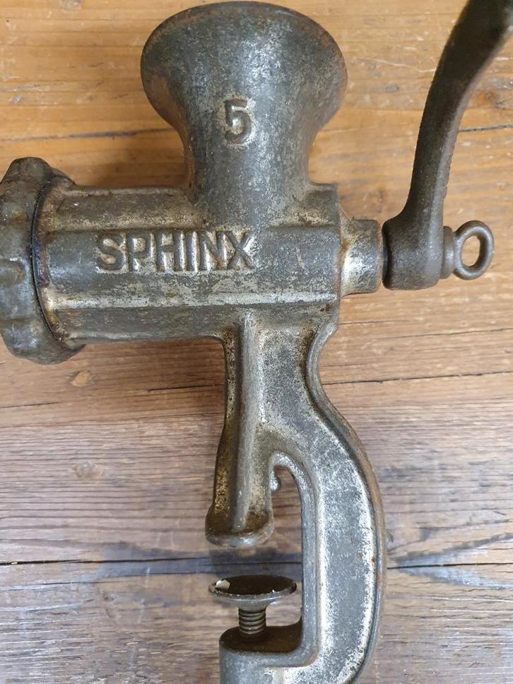 Antieke Sphinx Gehaktmolen Nr. 5, Antiek en Kunst, Antiek | Keukenbenodigdheden, Ophalen of Verzenden