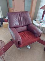 Leolux Fauteuil - Bordeaux Rood, Huis en Inrichting, Fauteuils, Ophalen, Metaal, Gebruikt, 75 tot 100 cm