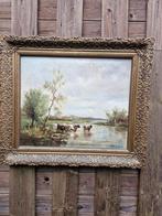 Mooi antiek schilderij van  j hoogerwaard, Ophalen of Verzenden