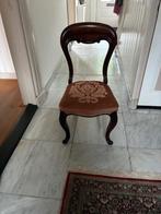 Antieke/Vintage Houten Stoel met Elegante Gestoffeerde Zitti, Ophalen