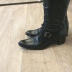 Via Vai Zwarte Leren Laarzen Maat 39, Verzenden, Zo goed als nieuw, Zwart, Hoge laarzen