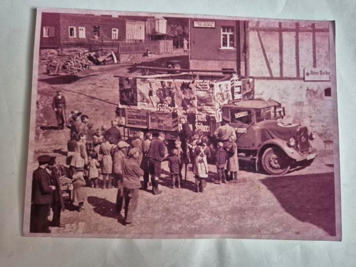 Foto NSDAP-wagen bij Saarstemming, Photopress nr. 3368, Verzamelen, Militaria | Tweede Wereldoorlog, Landmacht, Foto of Poster