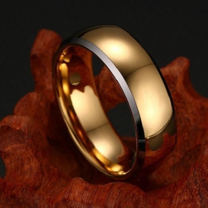 Trouwringen wolfraam 18 karaat verguld - Sabber, Sieraden, Tassen en Uiterlijk, Ringen, Nieuw, Dame of Heer, Goud, Goud, Verzenden