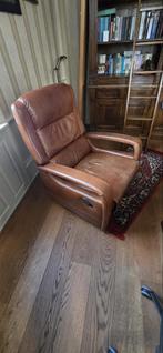 Comfortabele relaxstoel van old saddle leer, Ophalen, Gebruikt, Klassiek, Leer