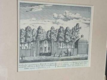 Oude orig gravure Keukenhof Lisse mevr van Schuylenburg beschikbaar voor biedingen