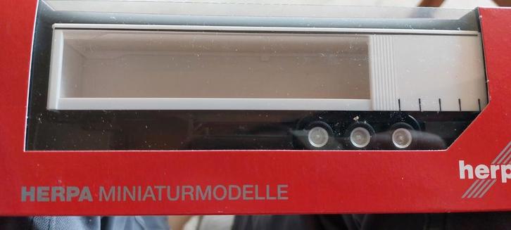 H0LK 1219 HERPA OPEN GORDIJNTRAILER 1/87, Hobby en Vrije tijd, Modelauto's | 1:87, Nieuw, Bus of Vrachtwagen, Herpa, Ophalen of Verzenden