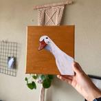 Funny Duck Art Original Painting, Minder dan 50 cm, Oorspronkelijke maker, Ophalen of Verzenden, Schilderij