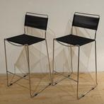 Vintage Belotti Spaghetti barkrukken, Huis en Inrichting, Stoelen, Ophalen, Twee, Zwart, Zo goed als nieuw