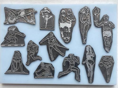 Cliches hoogdruk debossing boekbind stempels sport, sporters, Hobby en Vrije tijd, Stempelen, Clearstamp, Ophalen of Verzenden