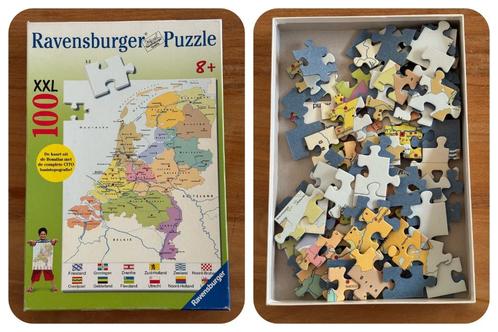 Ravensburger puzzel Nederland kaart CITO 100 XXL stukjes, Kinderen en Baby's, Speelgoed | Kinderpuzzels, Zo goed als nieuw, 6 jaar of ouder