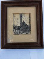 Ets - paard en wagen met visnetten - W.P. Verstee, Ophalen of Verzenden