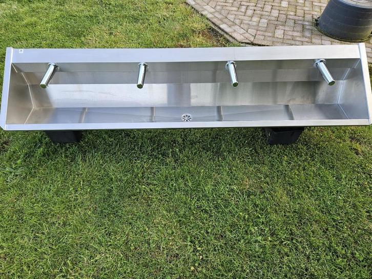 RVS Wastrog met Sensorkranen, Doe-het-zelf en Verbouw, Sanitair, Zo goed als nieuw, Wastafel, Rvs, Ophalen
