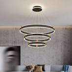 3 Ringen Hanglamp Zwart/Goud - Met Afstandsbediening, Huis en Inrichting, Lampen | Hanglampen, Nieuw, Modern, Ophalen of Verzenden