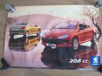 Posters  Peugeot 206 CC en Peugeot 206 + Afmeting 120/80 cm., Nieuw, Reclame, Rechthoekig Liggend, Ophalen of Verzenden