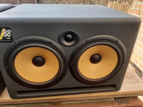 KRK V88 Professionele Studio Monitor Speakers Made in USA, Audio, Tv en Foto, Luidsprekers, Gebruikt, Front, Rear of Stereo speakers