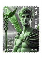 Nederland Crypto Stamp 2025 - Hermes groen 34 stuks, Ophalen of Verzenden, Na 1940, Postfris