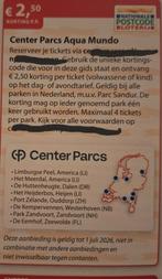 Center Parcs Aqua Mundo Aquamundo 2.50 korting pp, Ophalen of Verzenden, Zo goed als nieuw, Overige onderwerpen