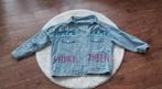 Denim Jasje Maat L - Uniek Graffiti Design, Maat 38/40 (M), Blauw, Ophalen of Verzenden, Zo goed als nieuw