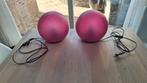 Set van 2 roze / paars tafellampen / nachtlampen, Ophalen, Zo goed als nieuw, Glas, Modern