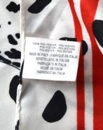 Vintage designer foulard, shawl, dalmatiër, wit/zwart/rood, Kleding | Dames, Sjaal, Zo goed als nieuw, Verzenden, Vintage designer