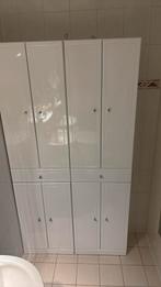 2 witte smalle kasten ieder met 3 planken en lade, Ophalen, Gebruikt, 50 tot 100 cm, 150 tot 200 cm