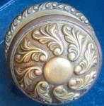 Vintage-Antieke ? koperen deur knop mooi bewerkt prima staat, Ophalen of Verzenden, Koper