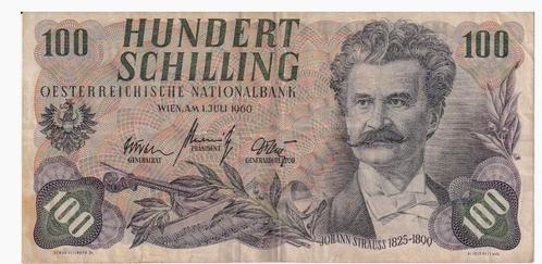 Oostenrijk, 100 Shillings, 1960, p138, Postzegels en Munten, Bankbiljetten | Europa | Niet-Eurobiljetten, Los biljet, Hongarije