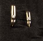 Wit en geel gouden trouwringen met diamant 14 karaat, Sieraden, Tassen en Uiterlijk, Ringen, Ophalen of Verzenden, Zo goed als nieuw