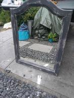 Eiken Spiegel Grijs-Wit Geverfd, Ophalen, Overige vormen, Minder dan 50 cm, Minder dan 100 cm