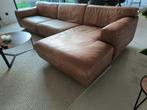 Vintage Lederen hoekbank, Huis en Inrichting, Ophalen, Zo goed als nieuw