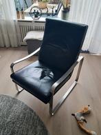 Zwart leer Rolf Benz fauteuil gebruikt, Huis en Inrichting, Fauteuils, Ophalen, Gebruikt, Leer