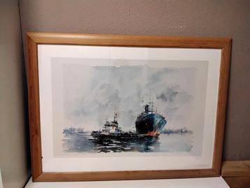 Zeer mooi boot aquarel schilderij scheepvaart  beschikbaar voor biedingen