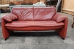 Leolux Vintage Lederen Bank - Cognac, Huis en Inrichting, Banken | Bankstellen, Ophalen, Gebruikt, 150 tot 200 cm, Tweepersoons