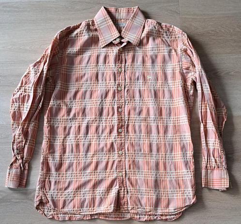 Burberry overhemd zalmroze - Maat 41 / L, Kleding | Heren, Overhemden, Zo goed als nieuw, Halswijdte 41/42 (L), Roze, Ophalen of Verzenden