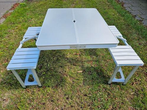 Inklapbare camping picknicktafel aluminium, Caravans en Kamperen, Kampeermeubelen, Zo goed als nieuw, Campingtafel, Ophalen