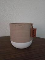 Bloempot nature keramiek, Gebruikt, Rond, Ophalen of Verzenden, Minder dan 25 cm