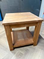 Teak bijzettafels. 50 hoog. 1x40x60cm met laadje. 1x 50x50cm, Huis en Inrichting, Tafels | Bijzettafels, Gebruikt, Vierkant, 55 tot 75 cm