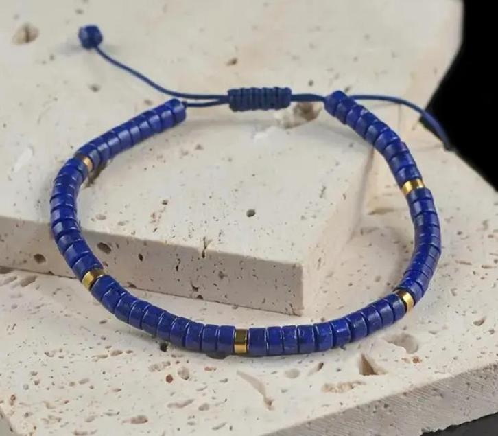 Verstelbare armband met lapis lazuli, Sieraden, Tassen en Uiterlijk, Armbanden, Nieuw, Blauw, Met bedels of kralen, Met edelsteen