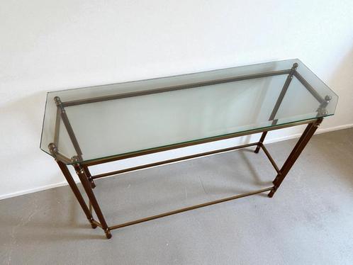 Messing Sidetable / console tafel – Hollywood Regency, Huis en Inrichting, Tafels | Sidetables, Zo goed als nieuw, 25 tot 50 cm
