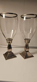 2 zilverkleurige windlichten, Ophalen