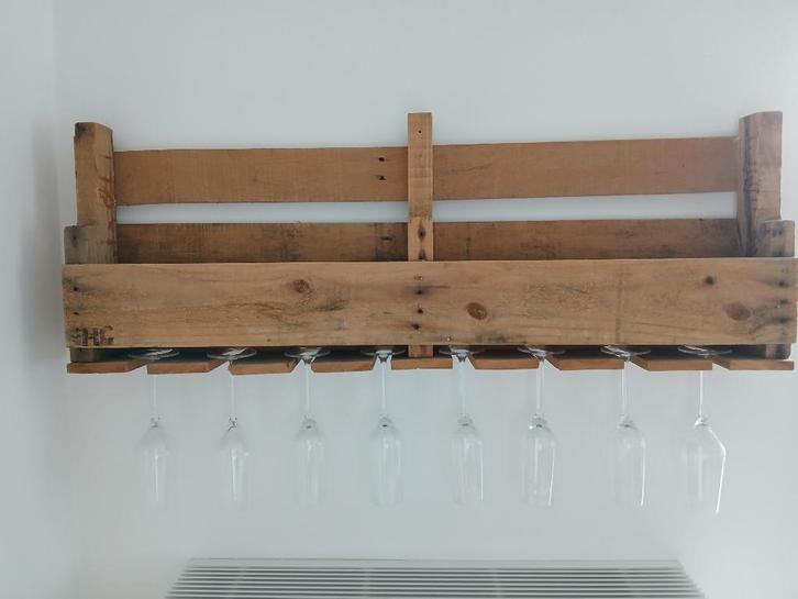 Wijnrek steigerhout, Huis en Inrichting, Woonaccessoires | Wijnrekken, Minder dan 50 cm, Metaal, 25 flessen of meer, Ophalen