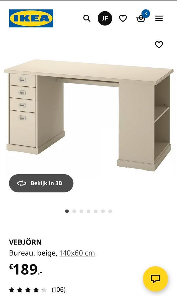Vebjörn Desk Ikea Beige Desk ≥ IKEA VEBJÖRN Bureau Beige 140 Cm