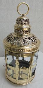 mooie antieke lantaarn kaarsenlantaarn lamp kandelaar, Ophalen of Verzenden